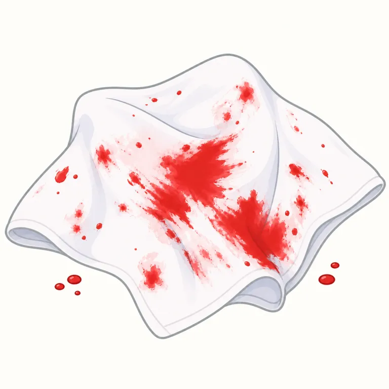 bloody（血まみれの・形容詞）の覚え方イラスト — この bloody は「血で覆われた」「血が付いていて生々しい」という描写に集中して覚えます