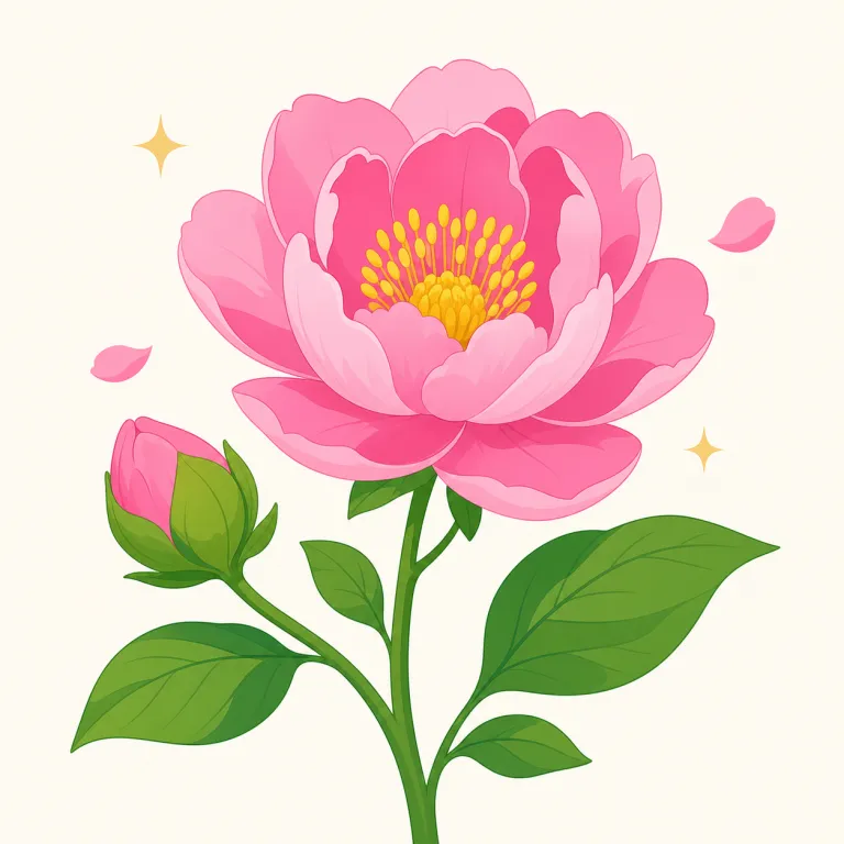 bloom（咲く・動詞）の覚え方イラスト — bloom を動詞で覚えるときは、「花である」ではなく「つぼみが開いて咲き出す」という変化に注目する