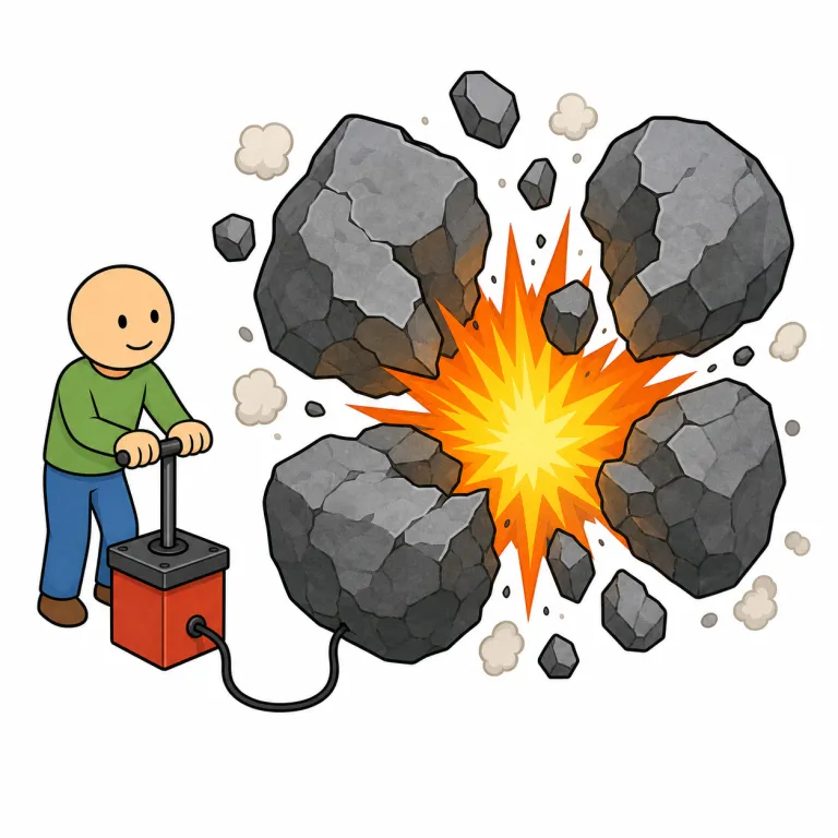 blow up（爆破する・phrasal_verb）の覚え方イラスト