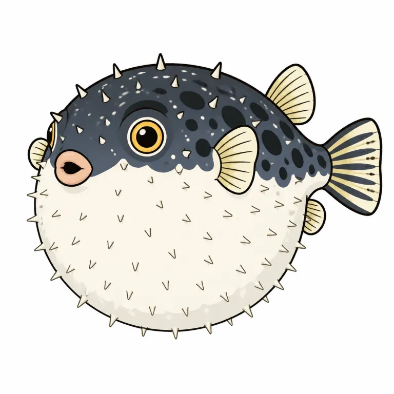 blowfish（ふぐ・noun）の覚え方イラスト