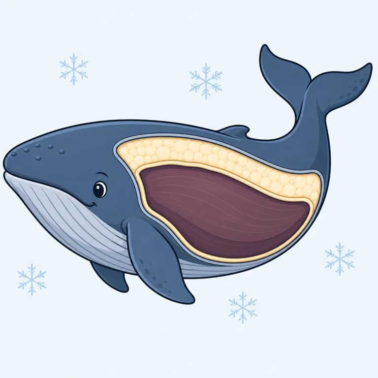 blubber（脂肪、鯨脂・名詞）の覚え方イラスト — blubber は主に鯨やアザラシの皮下にある厚い脂肪、つまり鯨脂を指す名詞です