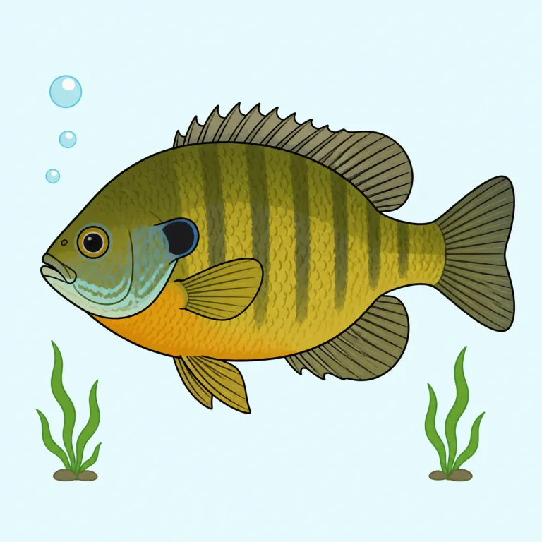 bluegill（ブルーギル・noun）の覚え方イラスト