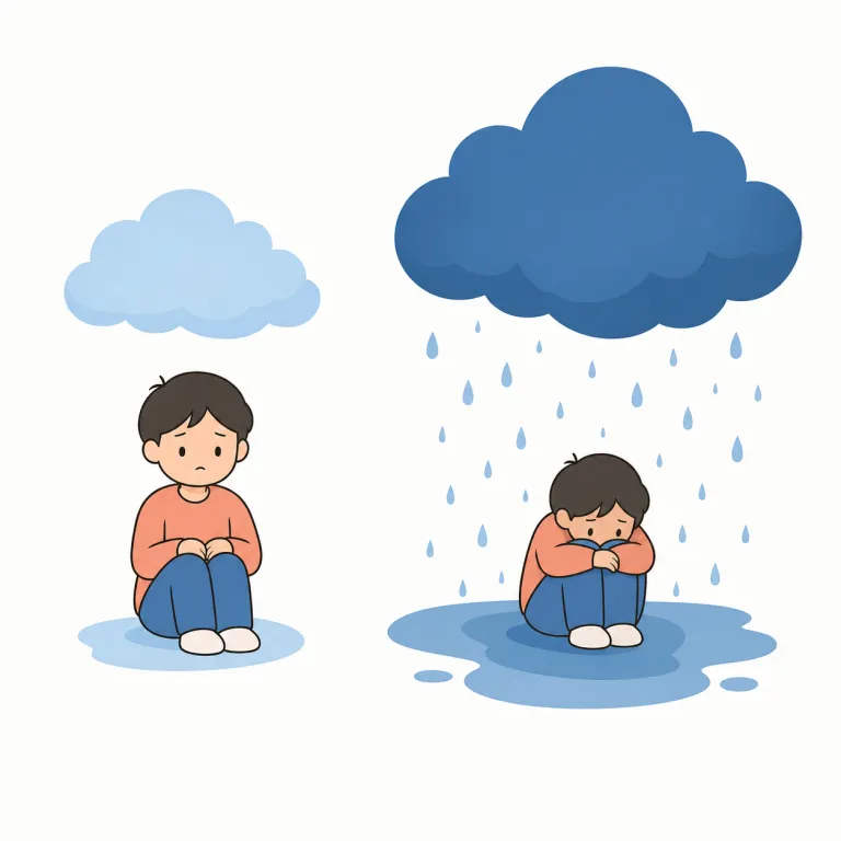 bluer（より青い・形容詞）の覚え方イラスト — bluer は blue に比較級の -er が付いた形で、「より青い」「さらに青みが強い」という意味です