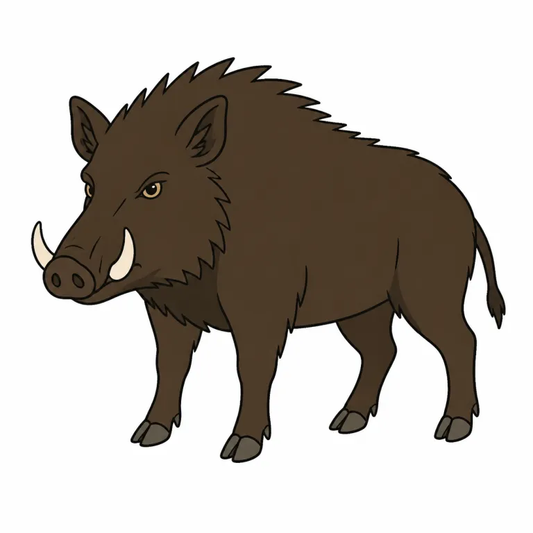boar（イノシシ・noun）の覚え方イラスト