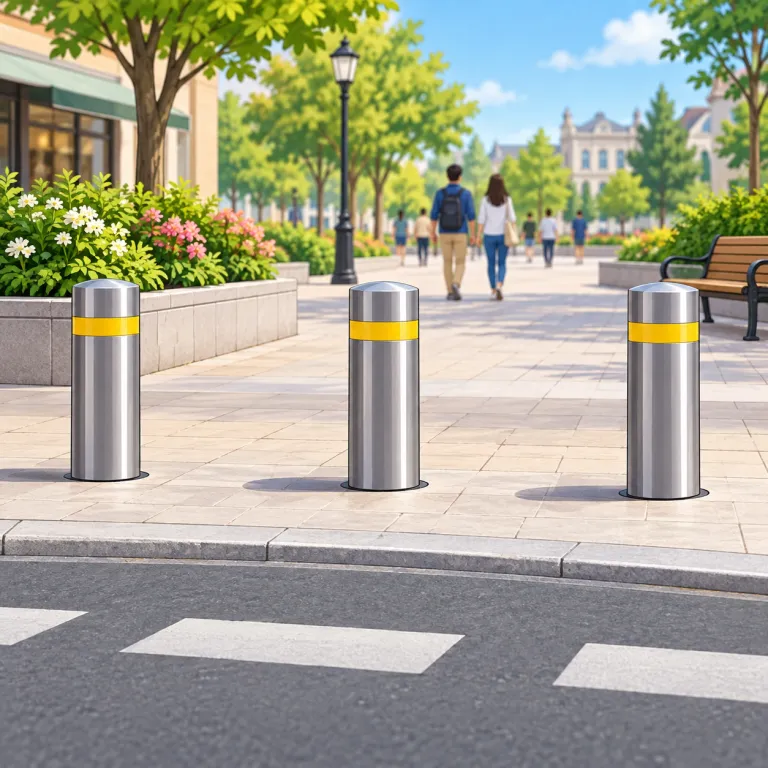 bollard（車止め柱・noun）の覚え方イラスト