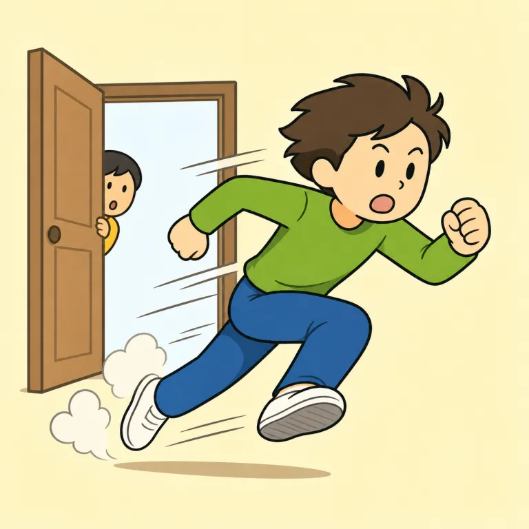 bolt（逃げ出す・verb）の覚え方イラスト