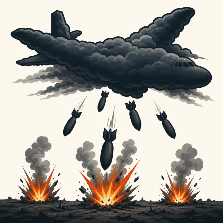 bomb（爆撃する・verb）の覚え方イラスト
