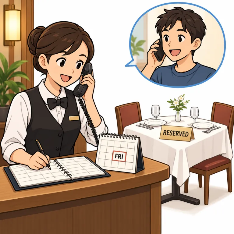 book（予約する・verb）の覚え方イラスト