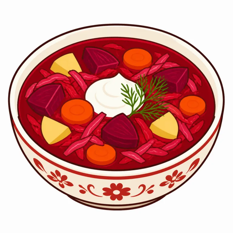 borscht（ボルシチ・noun）の覚え方イラスト