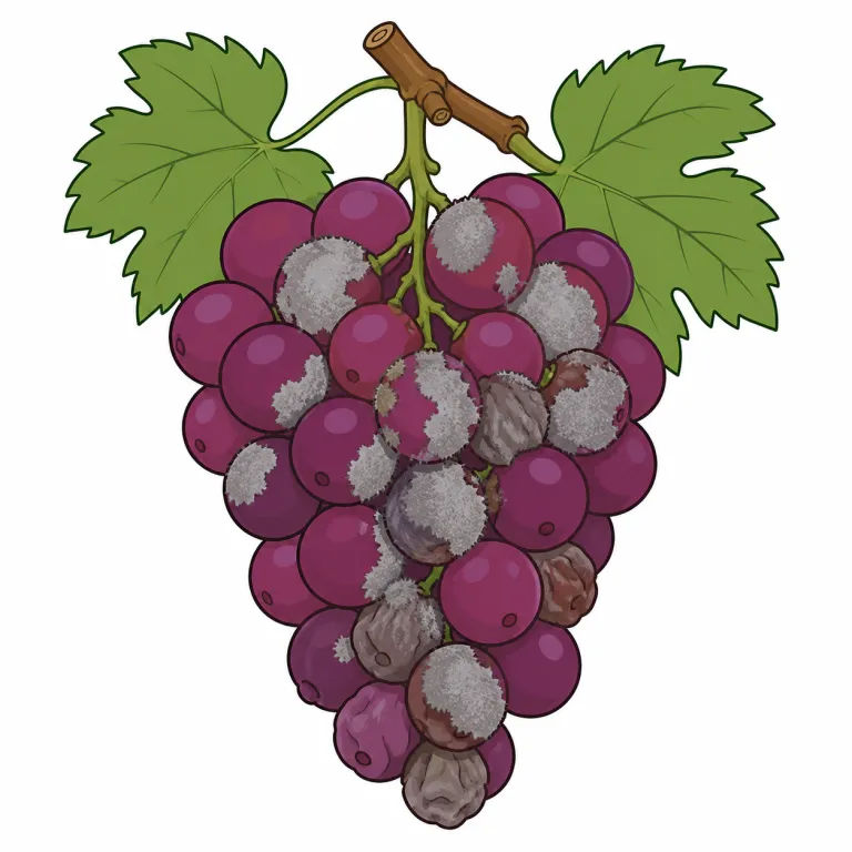 botrytis（灰色カビ病・noun）の覚え方イラスト