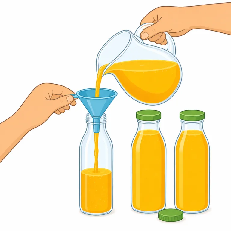 bottle（瓶に詰める・verb）の覚え方イラスト