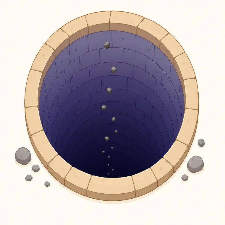 bottomless（底なしの・形容詞）の覚え方イラスト — bottom + -less で「底(bottom)がない」