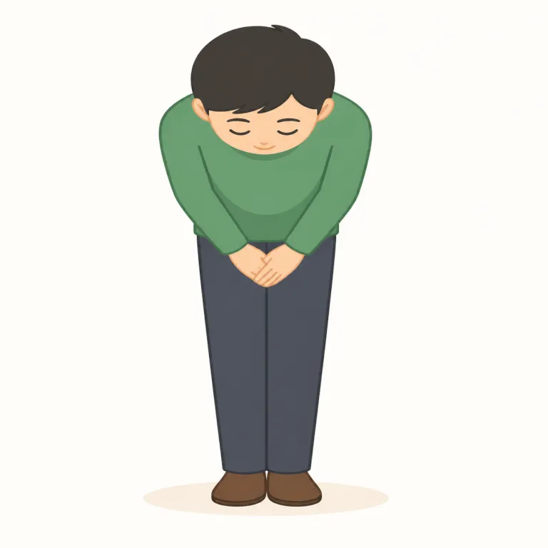 bow（お辞儀する、頭を下げる・動詞）の覚え方イラスト — at one time の「同時に」は、at + one + time を「一つの同じ時間のところで」と読むと理解しやすい表現です