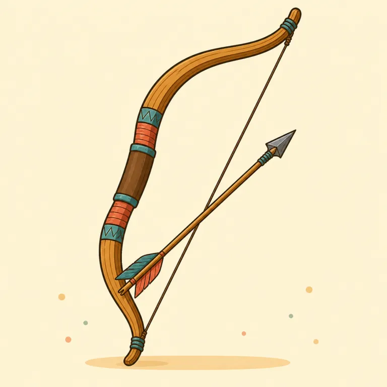 bow（弓・noun）の覚え方イラスト