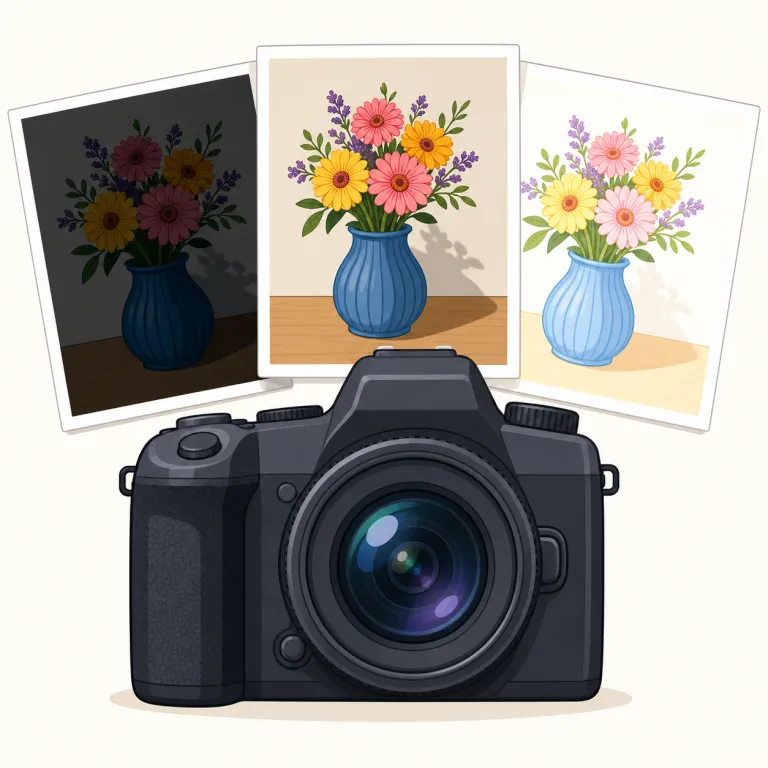 bracketing（ブラケット撮影・noun）の覚え方イラスト