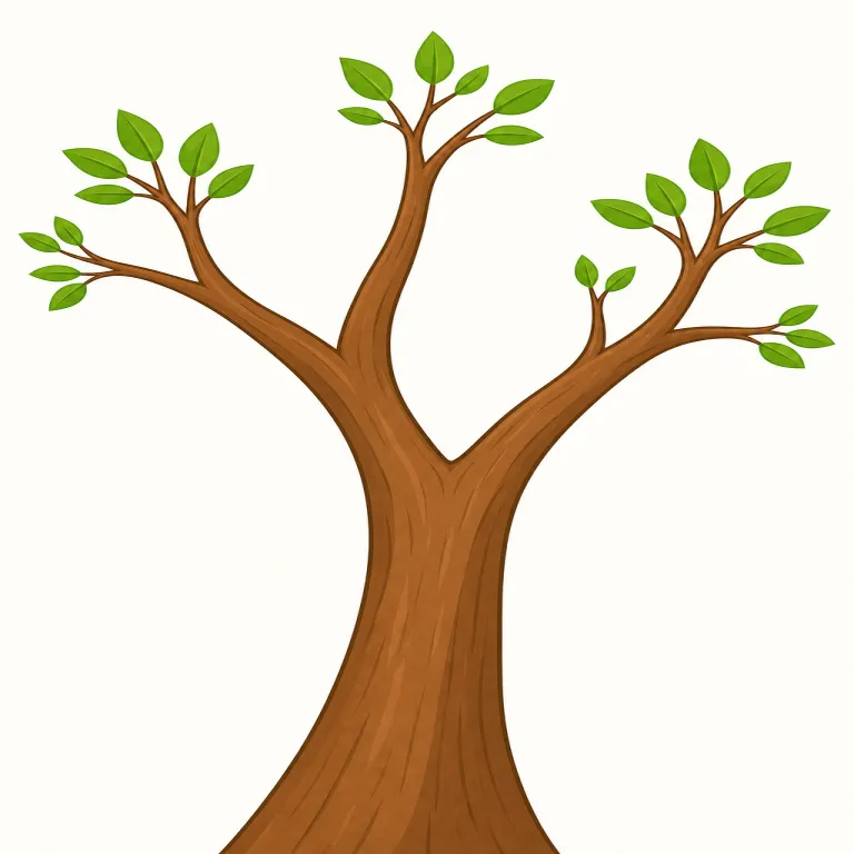 branch off（分岐する、枝分かれする・句動詞）の覚え方イラスト — branch＝「枝」、off＝「本流から離れる」と分けて見ると覚えやすい句動詞です