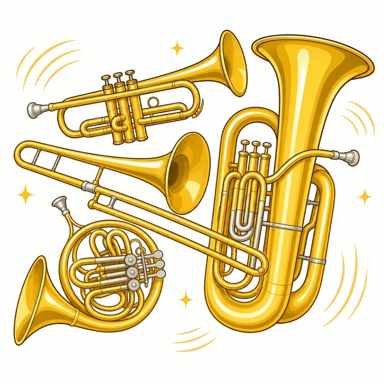 brass（金管楽器・noun）の覚え方イラスト