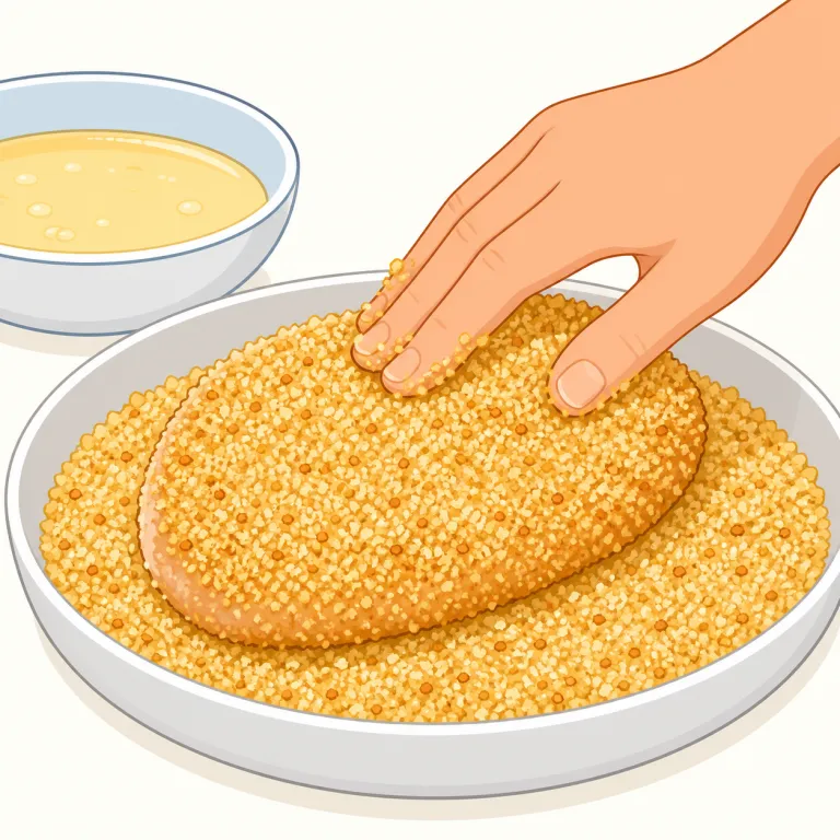 breading（パン粉付け・名詞）の覚え方イラスト — bread が見えていれば覚えやすい語