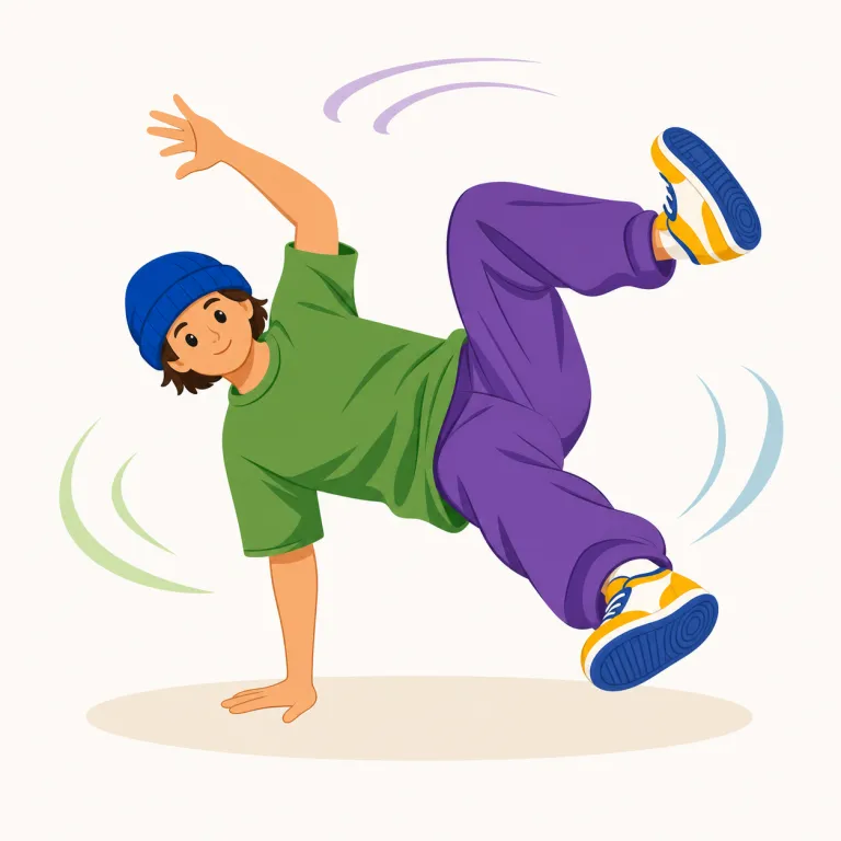 breakdancing（ブレイクダンス・名詞）の覚え方イラスト — breakdancing は break + dancing と分けて覚えると定着しやすいです