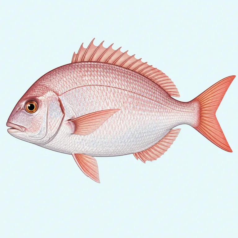 bream（ブリーム、タイ類などの魚・名詞）の覚え方イラスト — bream はまず sea bream という形で覚えると定着しやすいです
