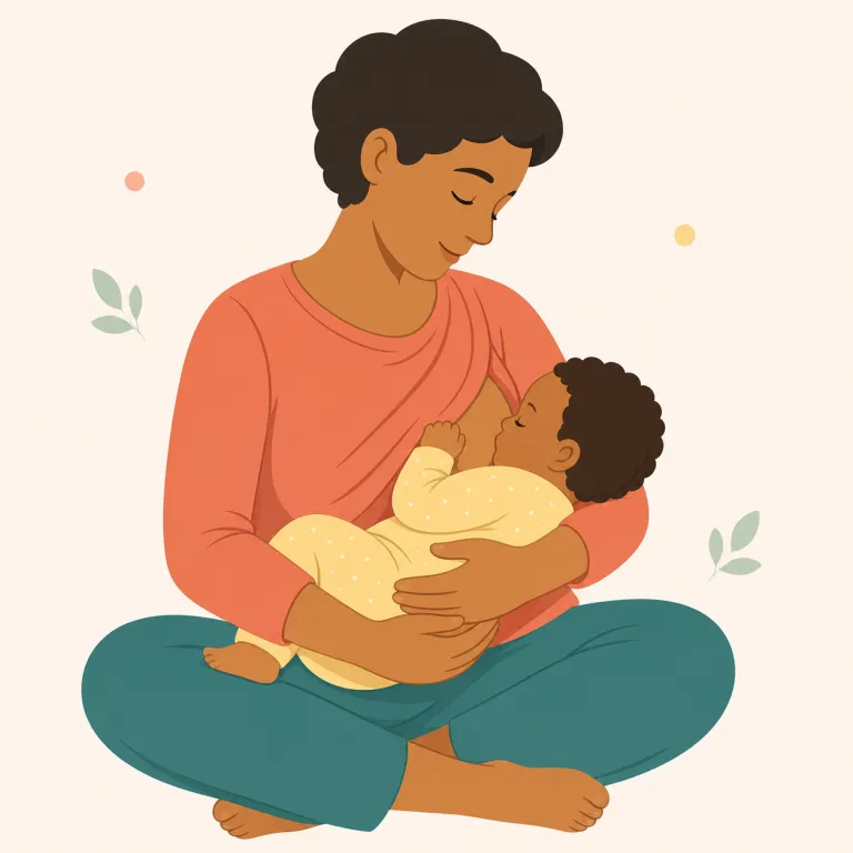 breastfeed（母乳で育てる・動詞）の覚え方イラスト — breast「乳房」＋feed「食べ物を与える」で、意味を構成要素から理解できる