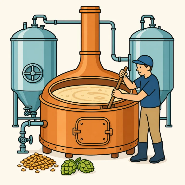 brewhouse（醸造所・noun）の覚え方イラスト