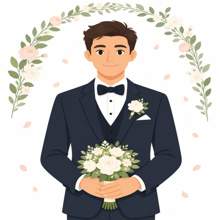 bridegroom（花婿・名詞）の覚え方イラスト — まず bride「花嫁」を起点に覚えると定着しやすい語です
