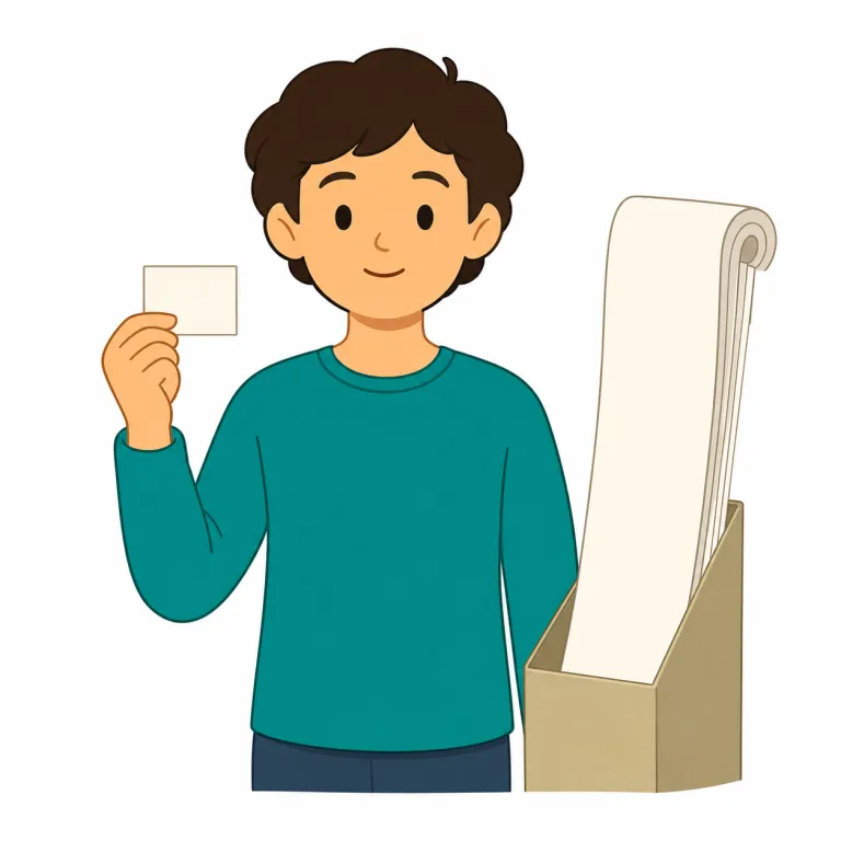briefly（簡潔に・副詞）の覚え方イラスト — briefly を「簡潔に」と読むときは、時間の短さではなく、言葉や説明の量を短くまとめる感覚です