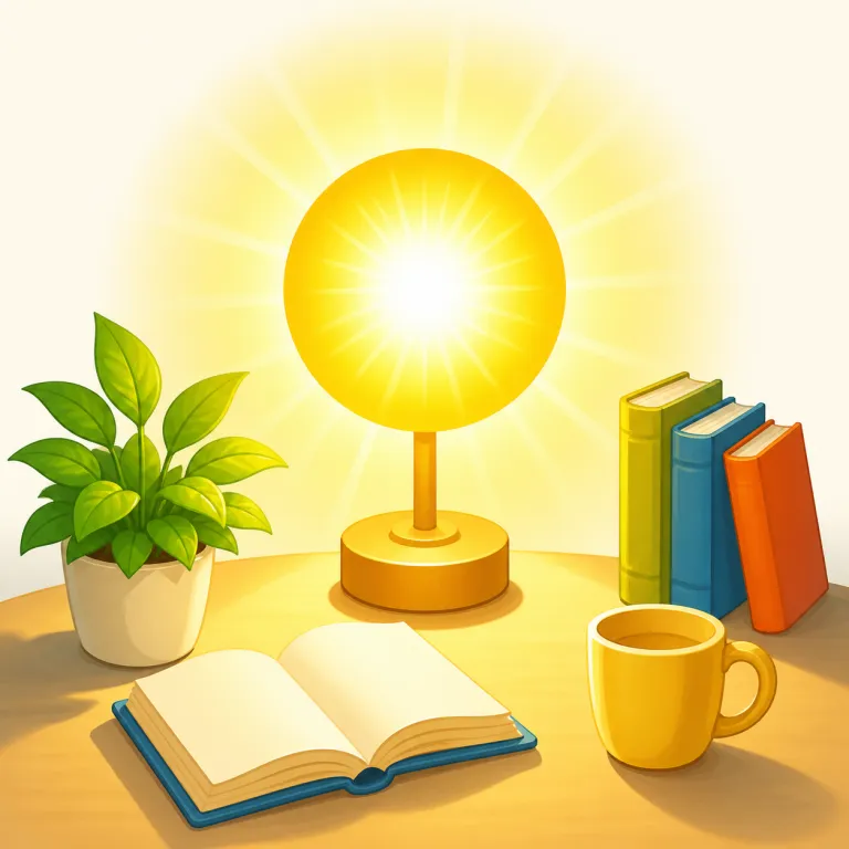 bright（明るい・形容詞）の覚え方イラスト — a bright room は「よく見える部屋」、bright sunlight は「まぶしいほどの日差し」と押さえる