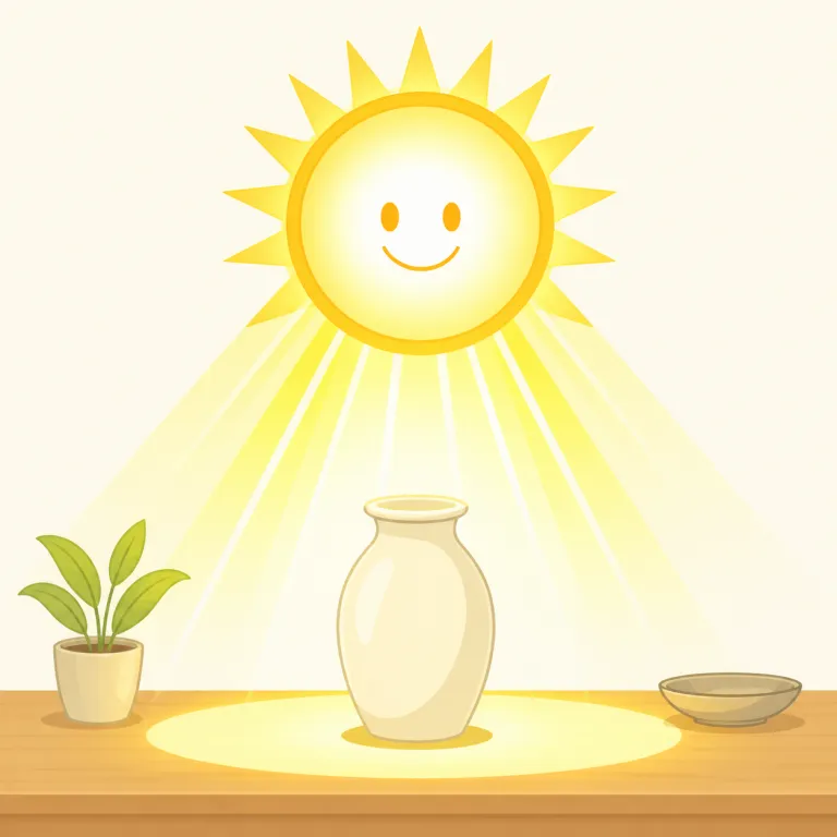brightly（明るく・副詞）の覚え方イラスト — この「明るく」は、主に光・照明・色が強くはっきり見えるという brightly の用法です