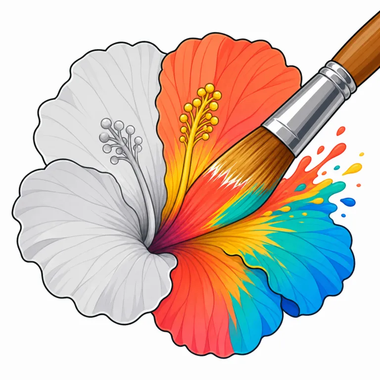 brightly（色や模様が鮮やかに・副詞）の覚え方イラスト