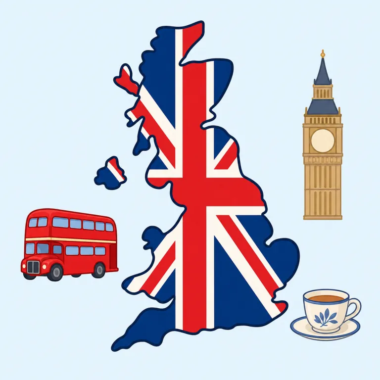British（イギリスの、英国の・形容詞）の覚え方イラスト — British は Britain に関係する性質を名詞へ付け足すラベルとして覚えると自然です