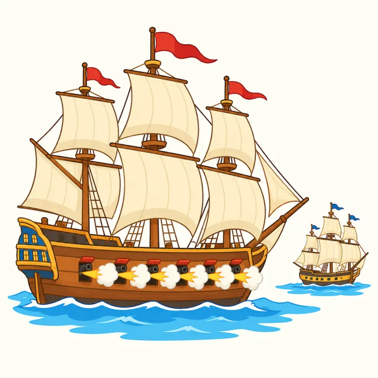 broadside（舷側砲の一斉射撃・noun）の覚え方イラスト