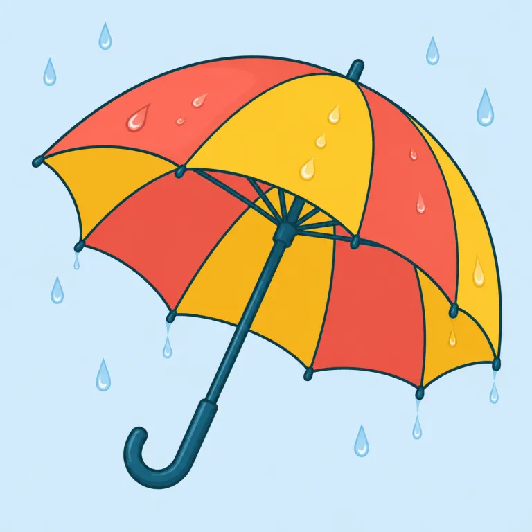 brolly（傘（英俗語）・名詞）の覚え方イラスト — まず umbrella を基準に覚える