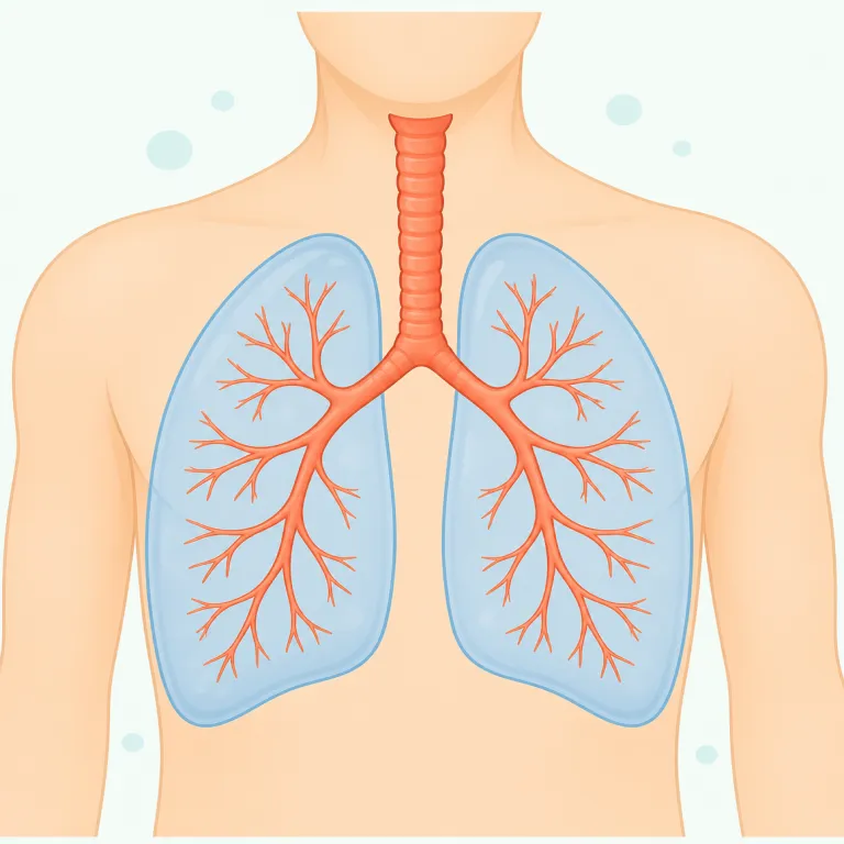 bronchial（気管支の・形容詞）の覚え方イラスト — medical系の語で bronchi- / broncho- が見えたら、まず「気管支まわり」を疑うと整理しやすいです