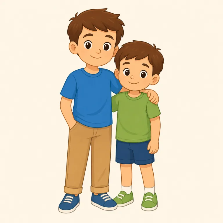 brother（兄弟、男のきょうだい・名詞）の覚え方イラスト — まず family, mother, father, sister と一緒に「家族の基本語セット」で覚えると定着しやすい語です