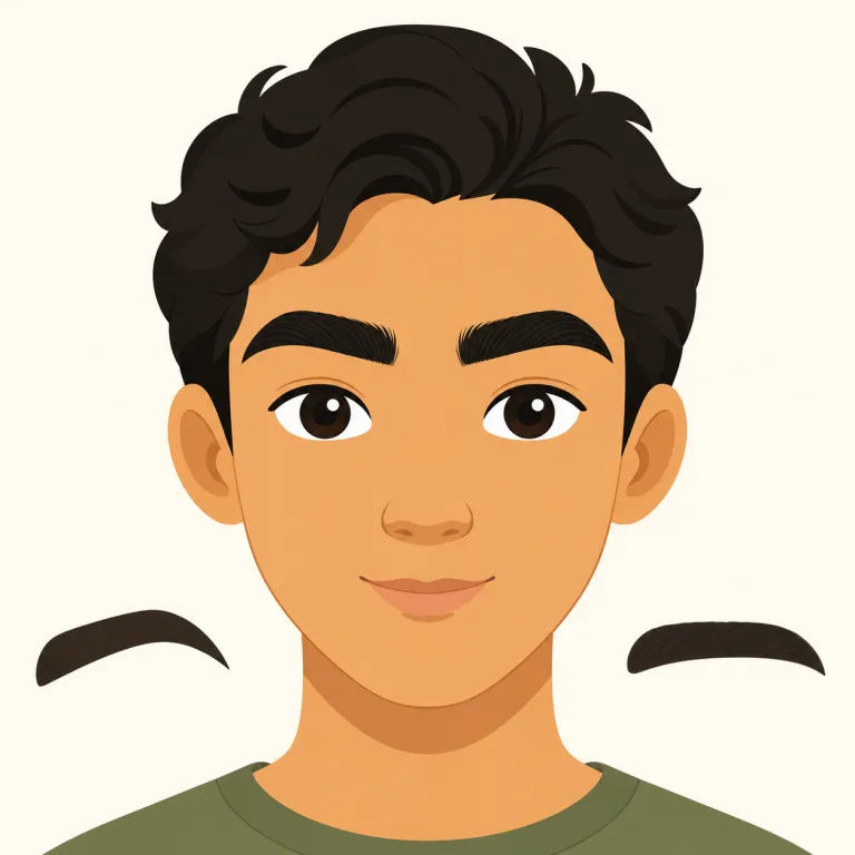browed（〜な眉の・形容詞）の覚え方イラスト — brow は eyebrow の brow（眉）だと思い出すのが最短です