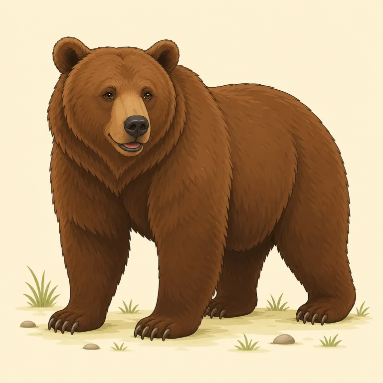 bruin（熊・名詞）の覚え方イラスト — まず bear を知っている前提で、「bruin は日常語ではなく、文学で熊をそれっぽく呼ぶ別名」として覚えると残りやすいです