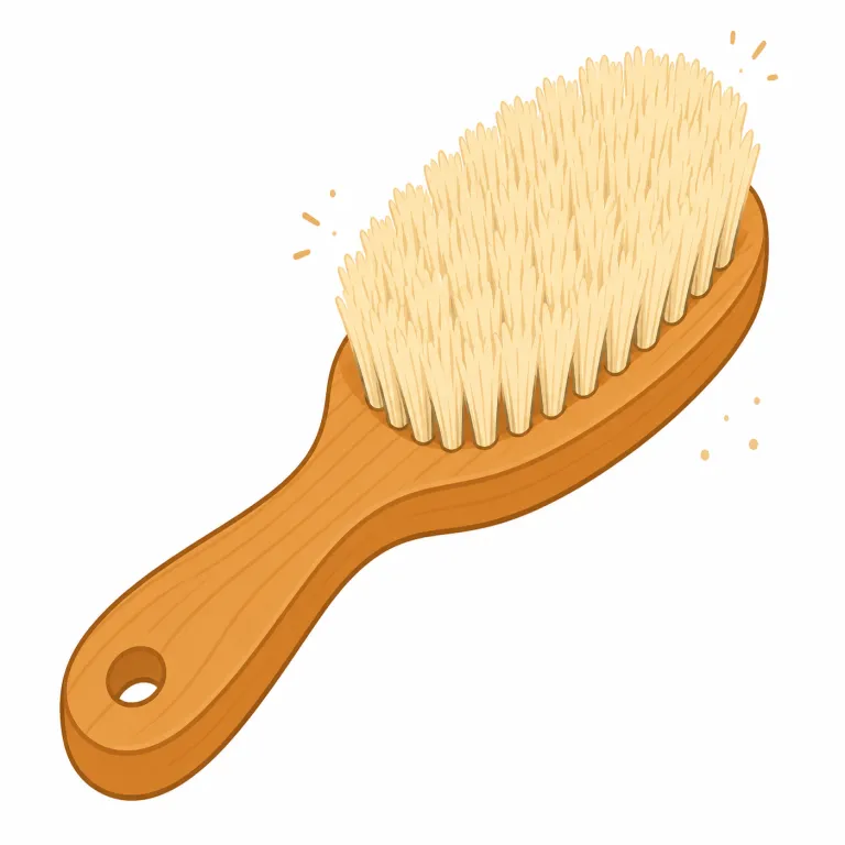 brush（ブラシ・名詞）の覚え方イラスト — 「一本の棒」ではなく「細い毛先の集まり」が brush の核です