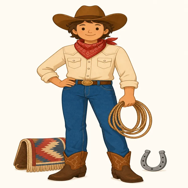 buckaroo（カウボーイ（俗語）・名詞）の覚え方イラスト — まず cowboy を基準語に置く