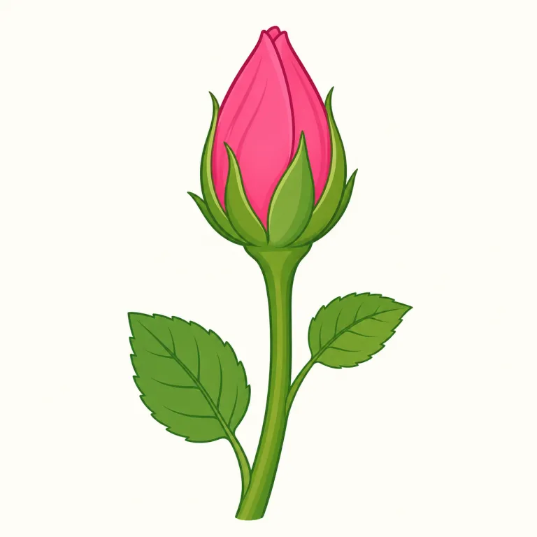 bud（つぼみ・名詞）の覚え方イラスト — この意味の bud は、花が開く前の「つぼみ」を指します