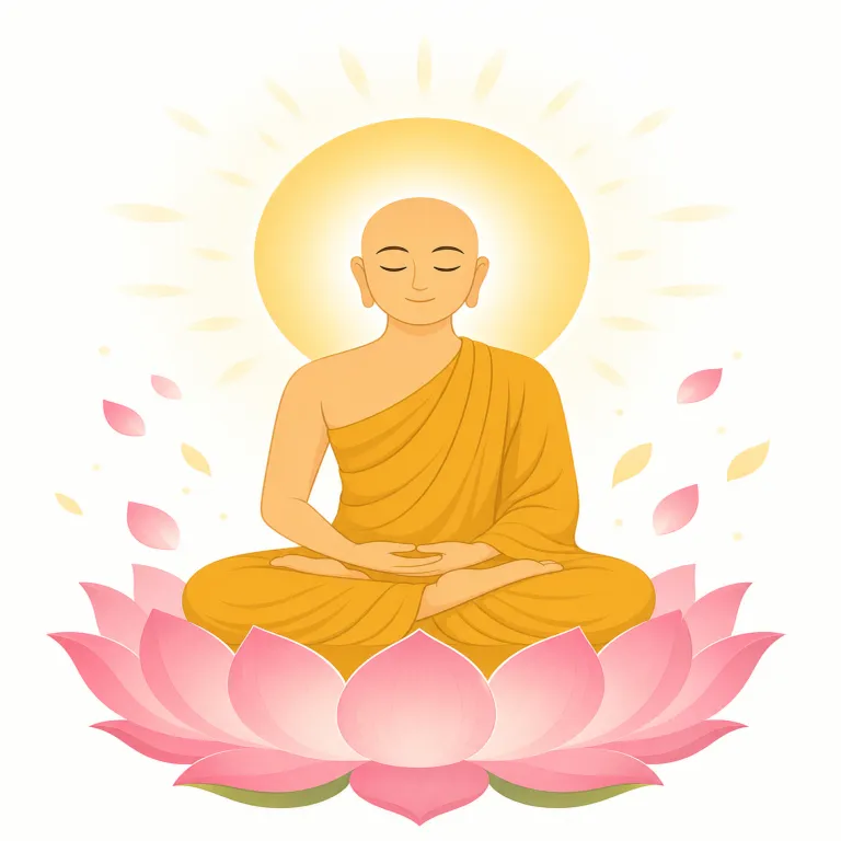 buddhahood（仏陀の境地・名詞）の覚え方イラスト — Buddha + -hood と見れば覚えやすいです