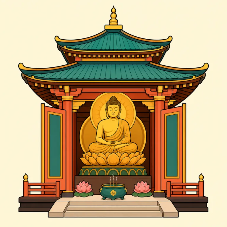 Buddhist（仏教の・adjective）の覚え方イラスト