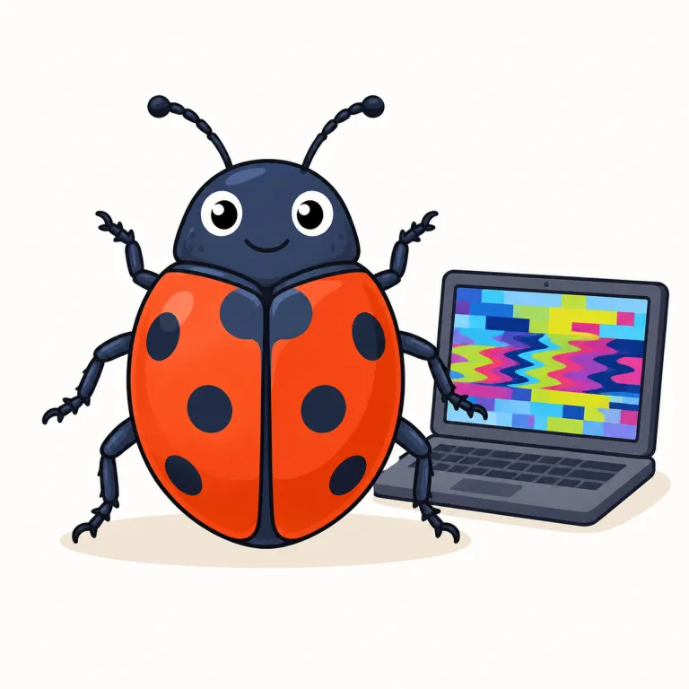 bug（虫、不具合（バグ）・名詞）の覚え方イラスト — bug は「小さくても全体を困らせる厄介者」とまとめると定着しやすい