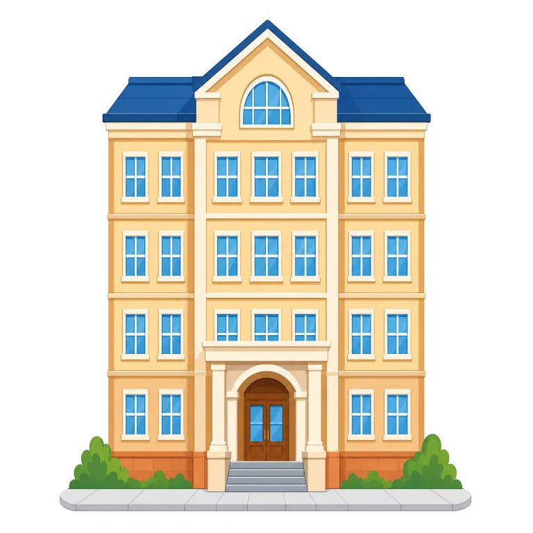building（建物・名詞）の覚え方イラスト — build（建てる）を知っていれば、building はまず「建てられたもの」→「建物」とつなげると覚えやすい