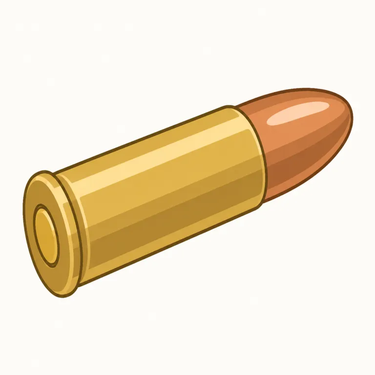 bullet（弾丸・名詞）の覚え方イラスト — bullet は銃から飛ぶ小さな金属の「弾丸」を表す名詞です