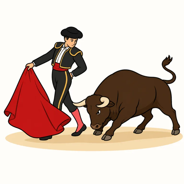 bullfighter（闘牛士・noun）の覚え方イラスト