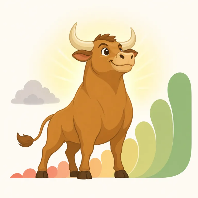 bullish（強気な・形容詞）の覚え方イラスト — bullish はまず対義語 bearish とセットで覚えると定着しやすい