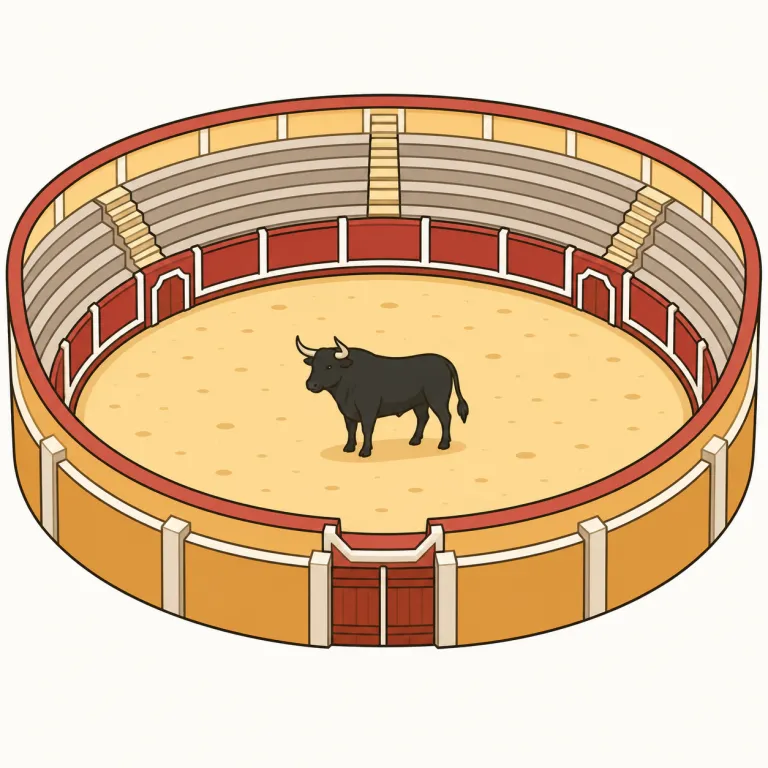 bullring（闘牛場・noun）の覚え方イラスト