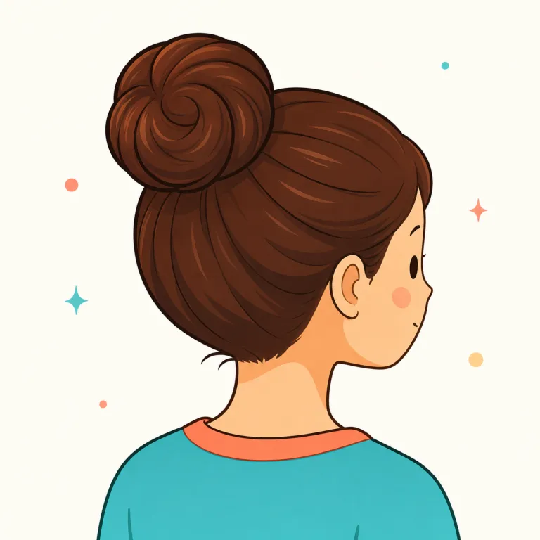 bun（お団子ヘア・noun）の覚え方イラスト